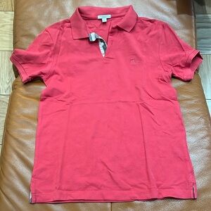 Burberry Brit Polo Shirt. Raspberry color. Sz Small